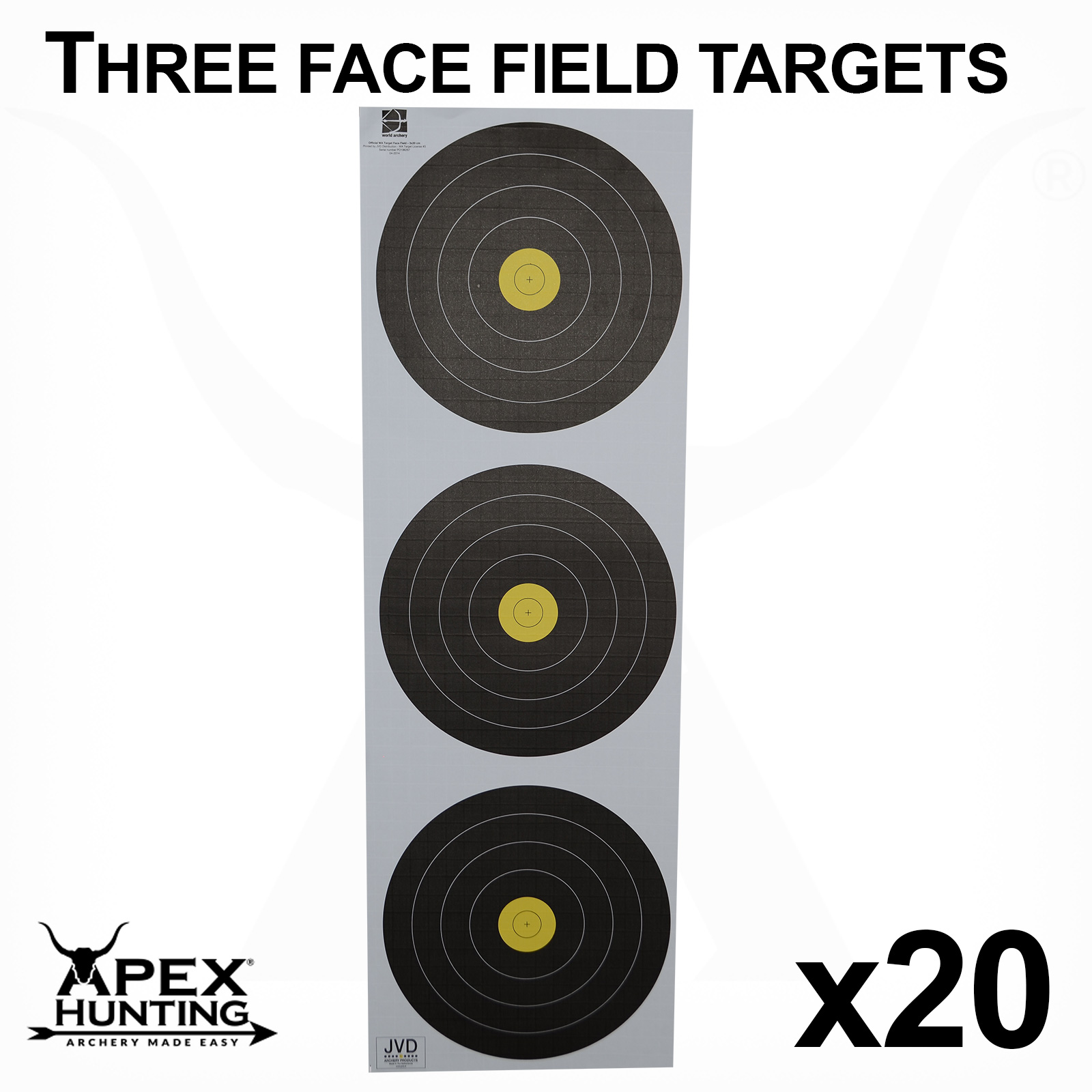 ARCHERY FIELD TARGET 3 CENTRE 20 PACK