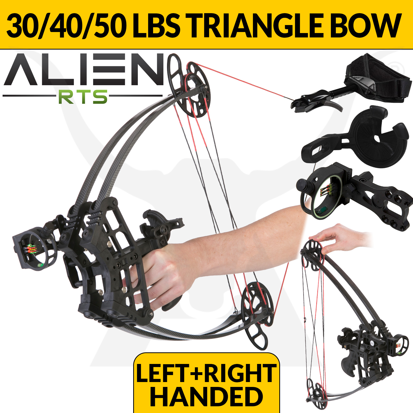 RTS ALIEN 3050lbs Triangle Compound Bow Apex Hunting Left Right Handed Archery Apex Hunting