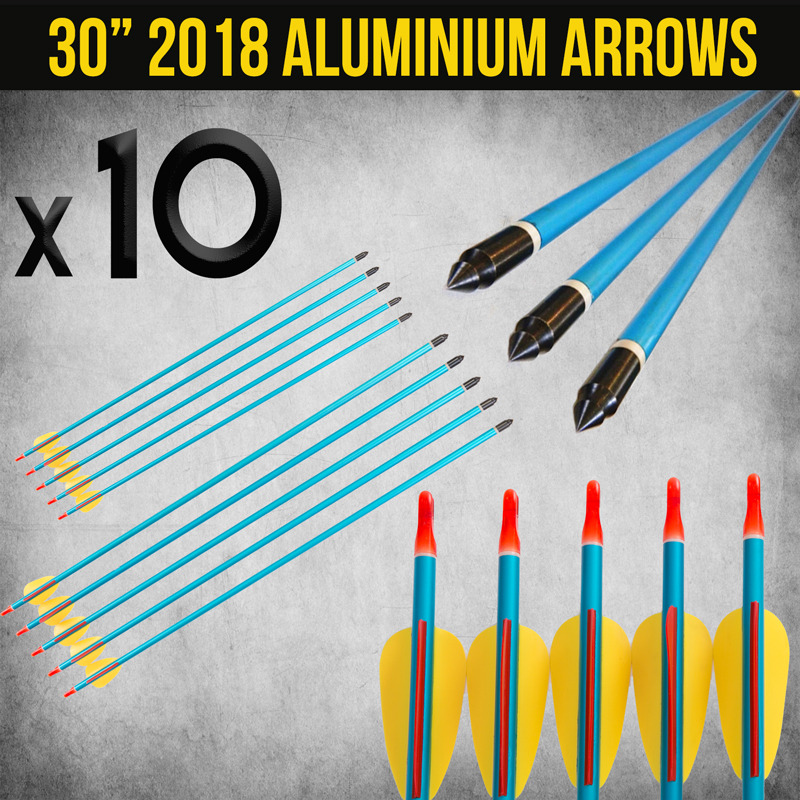 30" ALUMINIUM ARROWS FOR COMPOUND OR RECURVE BOW TARGET ARCHERY NEW