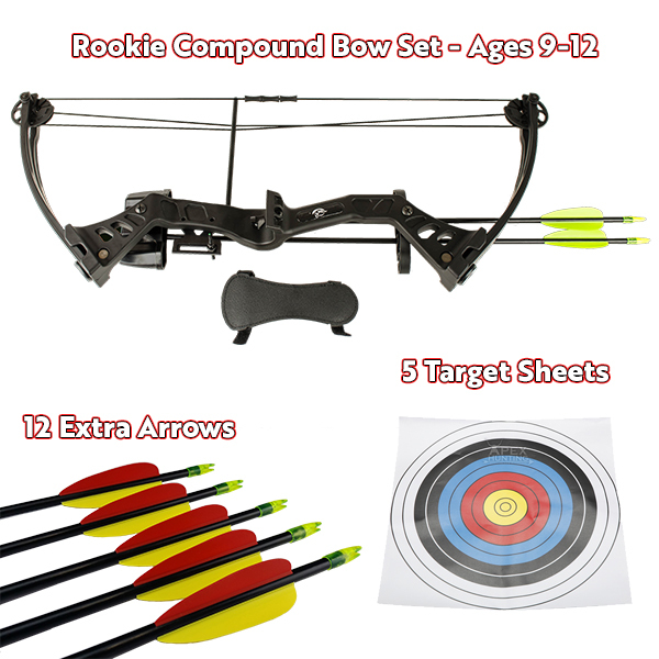 Kids Archery Gift Set  - Rookie Compound Bow Black