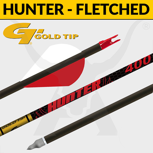 Gold Tip Hunter Fletched Carbon Arrows 12 Pack / 300
