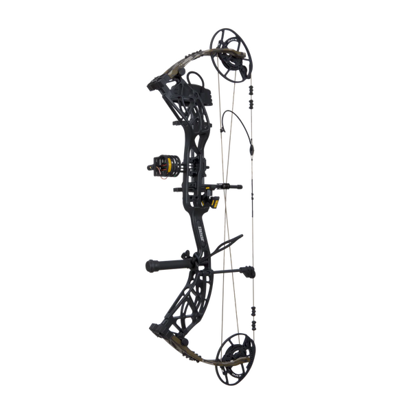 Bear Archery Compound Bow Whitetail MAXX Package RH (45#-60#)-(26.0-30.0) 75%-90% Let Off Black Handle/ Bottomland Limbs