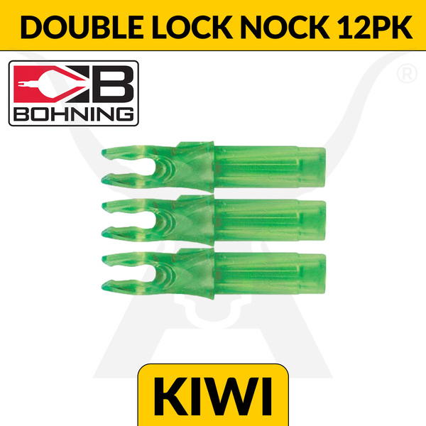 Blazer Double Lock Nock 12 Pack - Bohning Kiwi