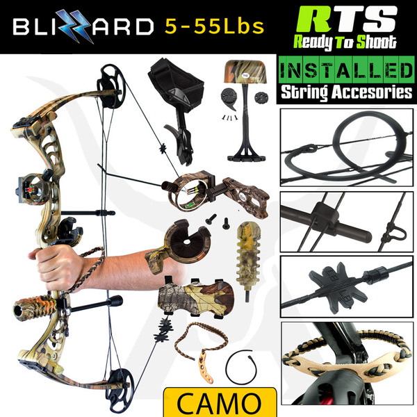 55lbs RTS Apex Blizzard Compound Bow Kit Right Handed Right Handed / 55lbs / Camo