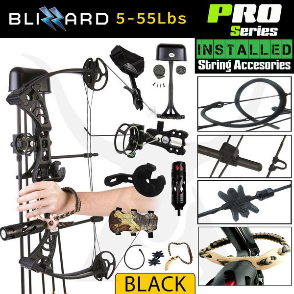 55lbs PRO Series  Apex Blizzard Compound Bow Kit Right Handed Right Handed / 55lbs / Black